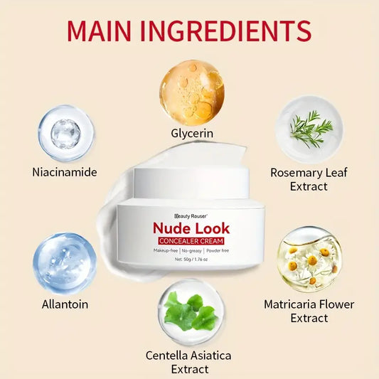 50g Nude Look Concealer Cream - Nude Makeup, Soft Makeup, No Greasy, Easy To Cover The Face Blemishes, With Nicotinamide