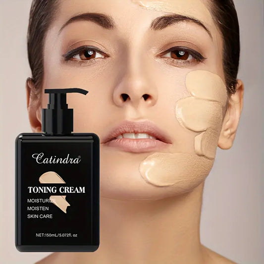 CATINDRA Hydrating Face Cream 5.07oz - Snail Mucin Infused, Strong Concealer for All Skin Tones, Natural Look